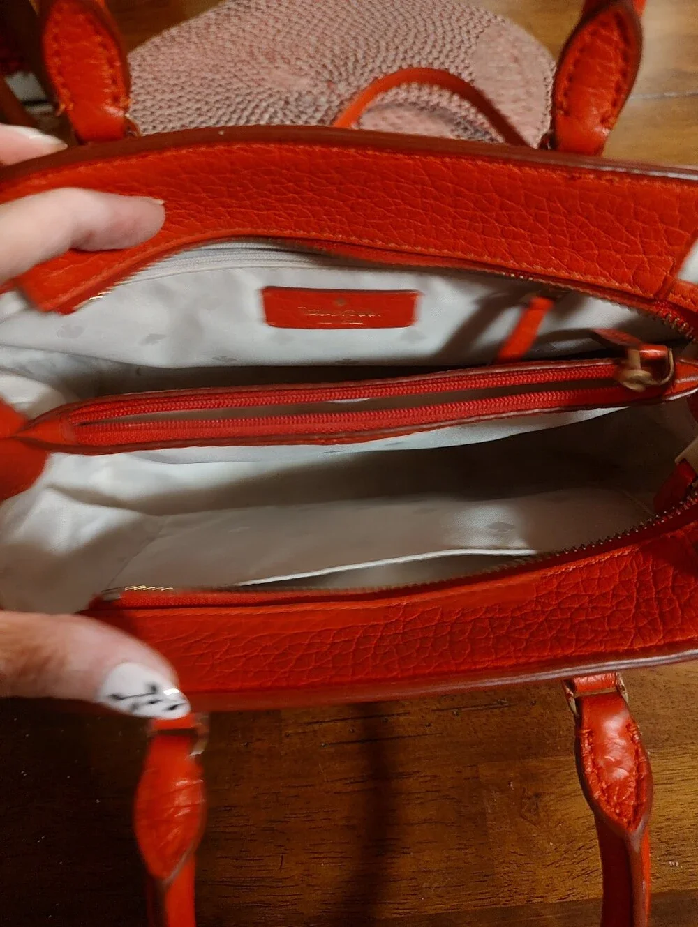 kate spade Salmon Pebbled Leather Satchel with Crossbody Strap